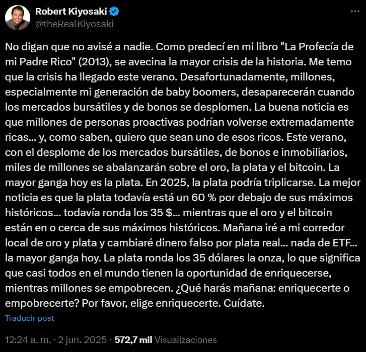¡Kiyosaki lo dice alto y claro: este verano MILLONES se lanzan en masa a Bitcoin! 🔥🚀