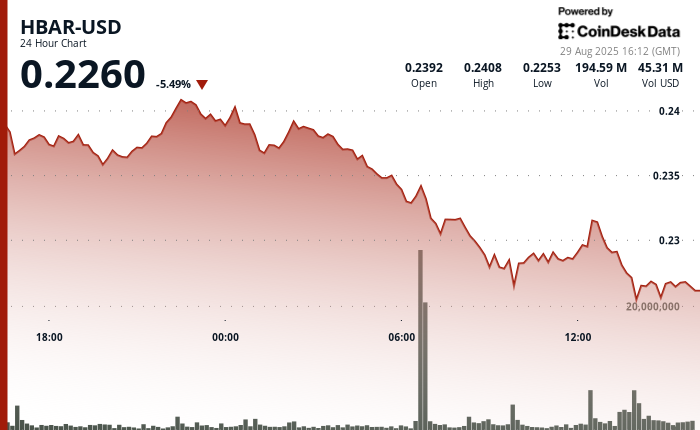 ¡Alerta en HBAR! Los traders ponen a prueba los soportes y la venta se desata como locura