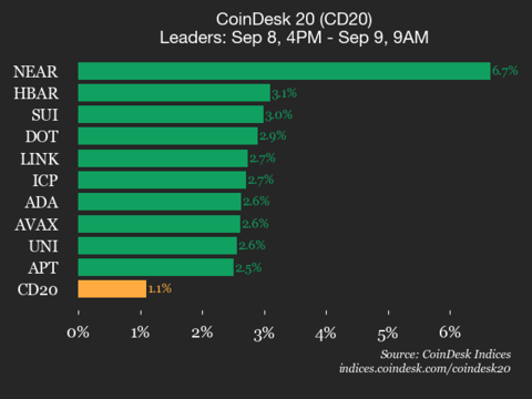 ¡Sorpresa en CoinDesk 20! NEAR Protocol se dispara un 6.7% y arrastra al índice hacia arriba