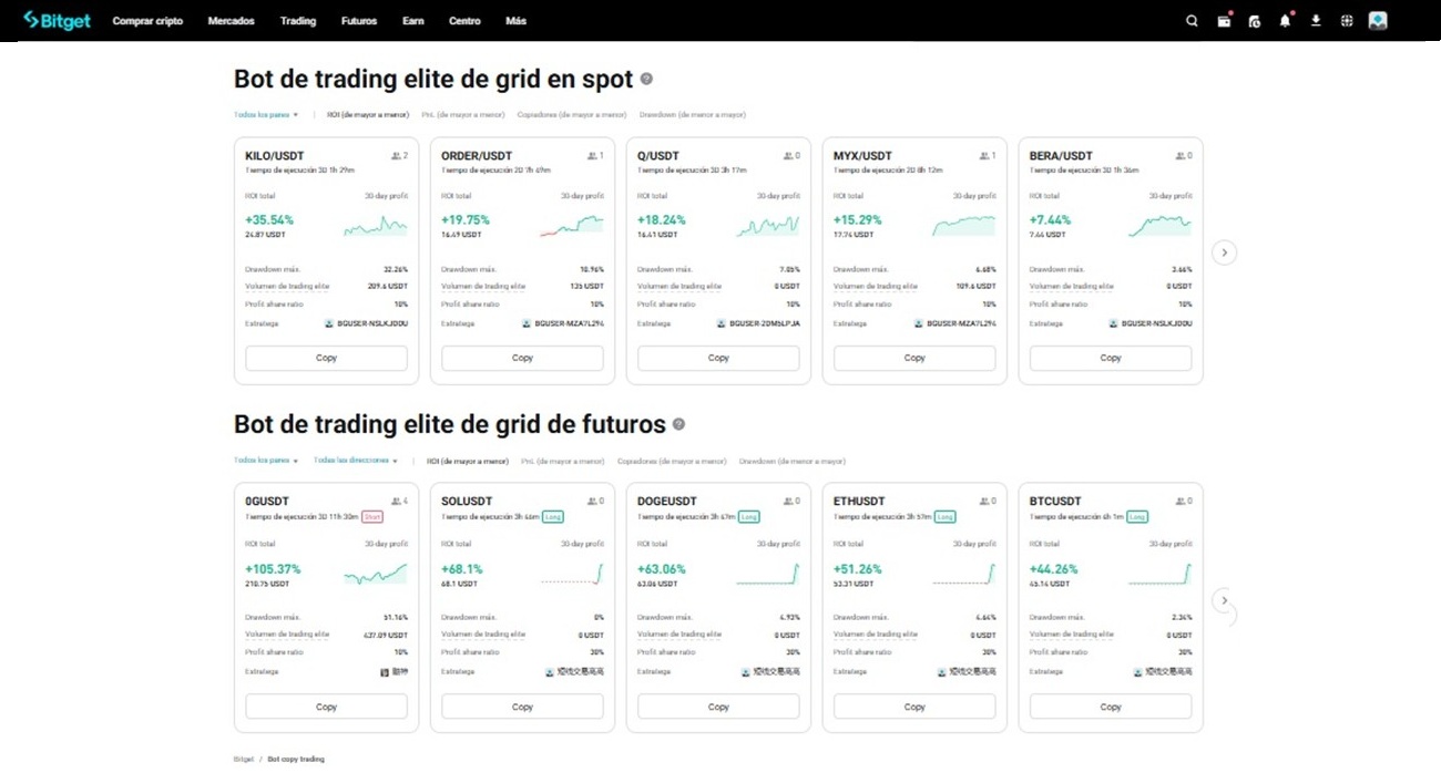 Bot trading en Bitget