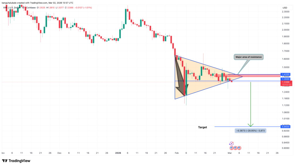 ¡Alerta XRP! Precio podría caer otro 30% por avalancha de entradas en exchanges ¡No digas que no te lo advertimos!