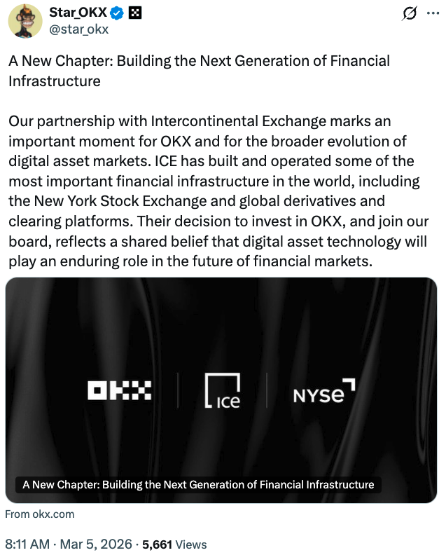 NYSE, Financiación, Estados Unidos, OKX, Tokenización
