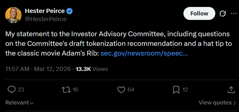 ¡La “Cripto Mom” de la SEC quiere reglas fáciles y desata la batalla por la tokenización!