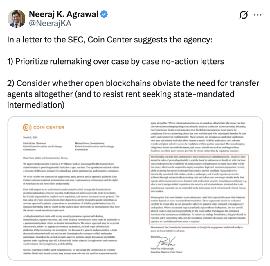 ¡CoinCenter le pone fecha límite a la SEC para que deje de hacerse la vista gorda con las cartas de no intervención!