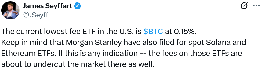 ¡Atención! Morgan Stanley pone la comisión MÁS BAJITA del mercado en su ETF de Bitcoin (0,14%) — ¿Se aprueba o no?