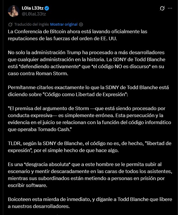 ¡Increíble! El fiscal Blanche se mete en un evento bitcoiner y todos quedan en shock