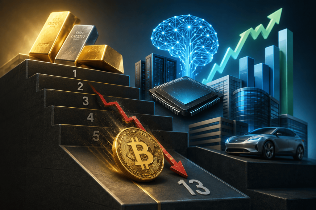 ¡Adiós oro digital! Bitcoin pierde su lugar entre los 10 activos más valiosos del planeta